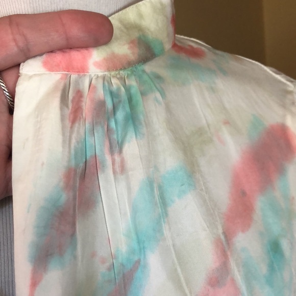 ZADIG & VOLTAIRE size Medium Popover Ethereal TieDye Round Hem Soft VNeck $289 - Picture 11 of 13